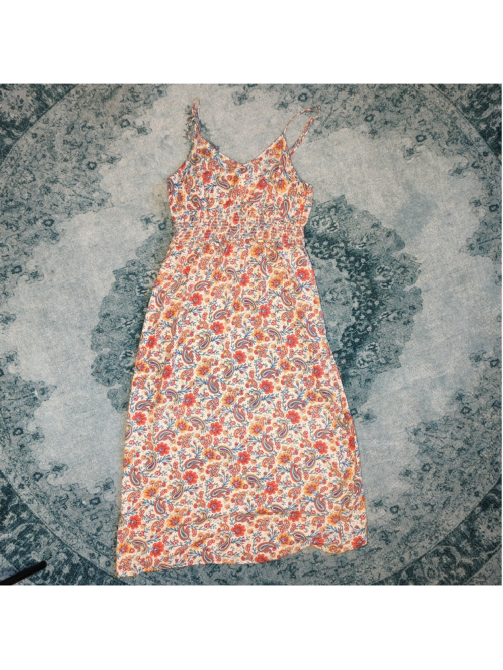 Patrons of Peace Boho Paisley Smocked Maxi Dress Size M Like New - Picture 2 of 14